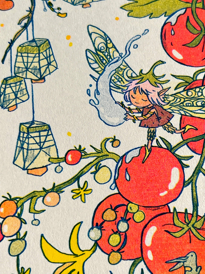 Sunflower Fairy Riso Print