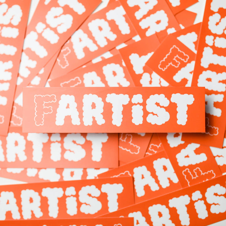 "Fartist" Orange Bumper Sticker