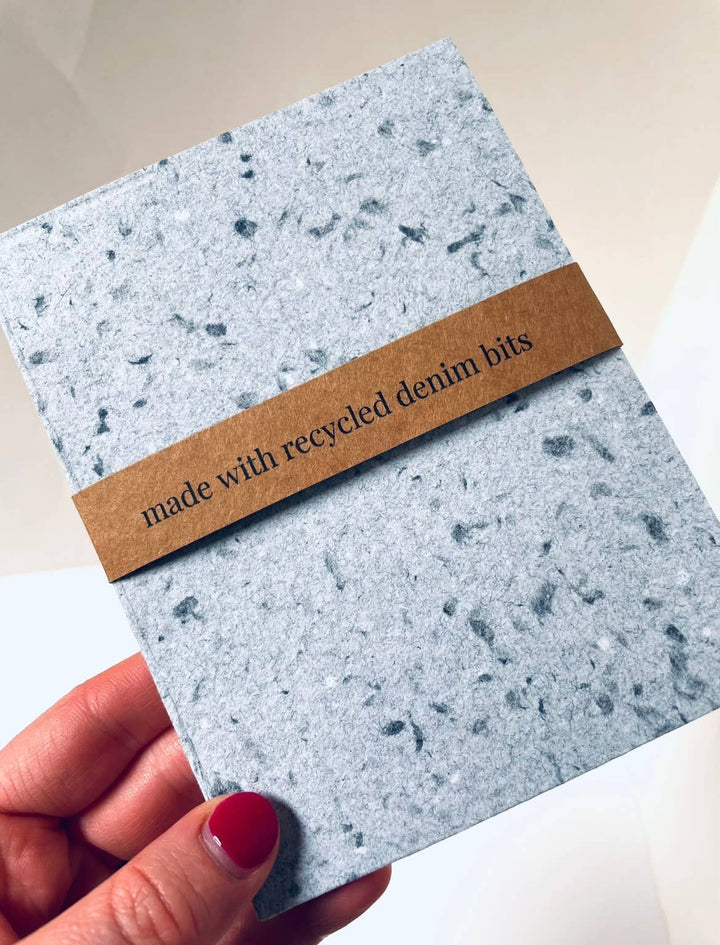Recycled Denim Handmade Confetti Notebook