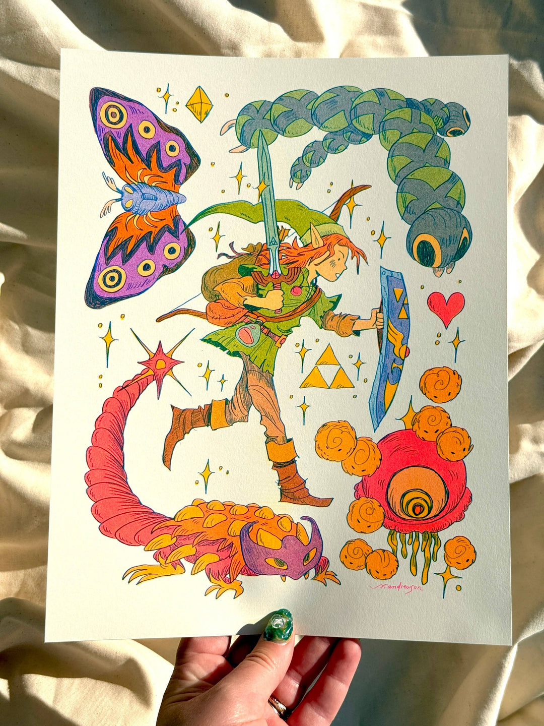 Legend of Zelda: A Link to the Past Riso Print