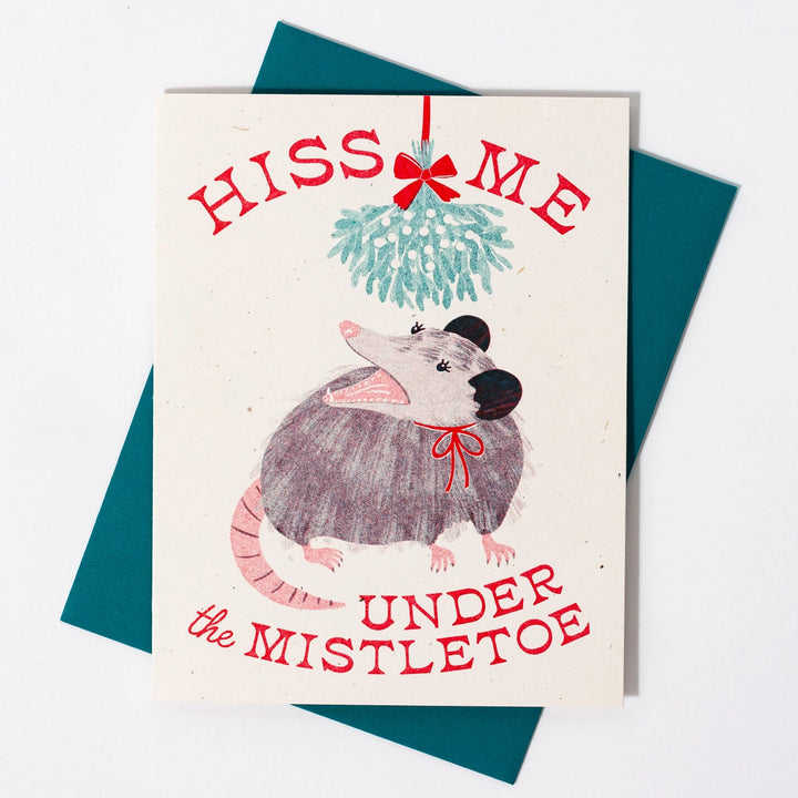 Hiss Me Under the Mistletoe Card