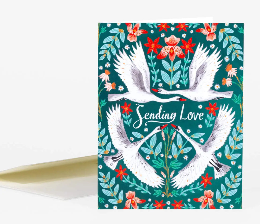 Sending Love Swans Card