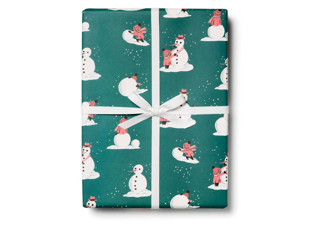 Building Snowman holiday wrapping paper rolls