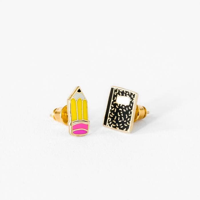 Pencil & Composition Book Earrings