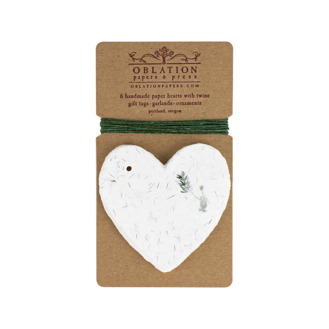 Fern Petite Handmade Paper Heart Tag