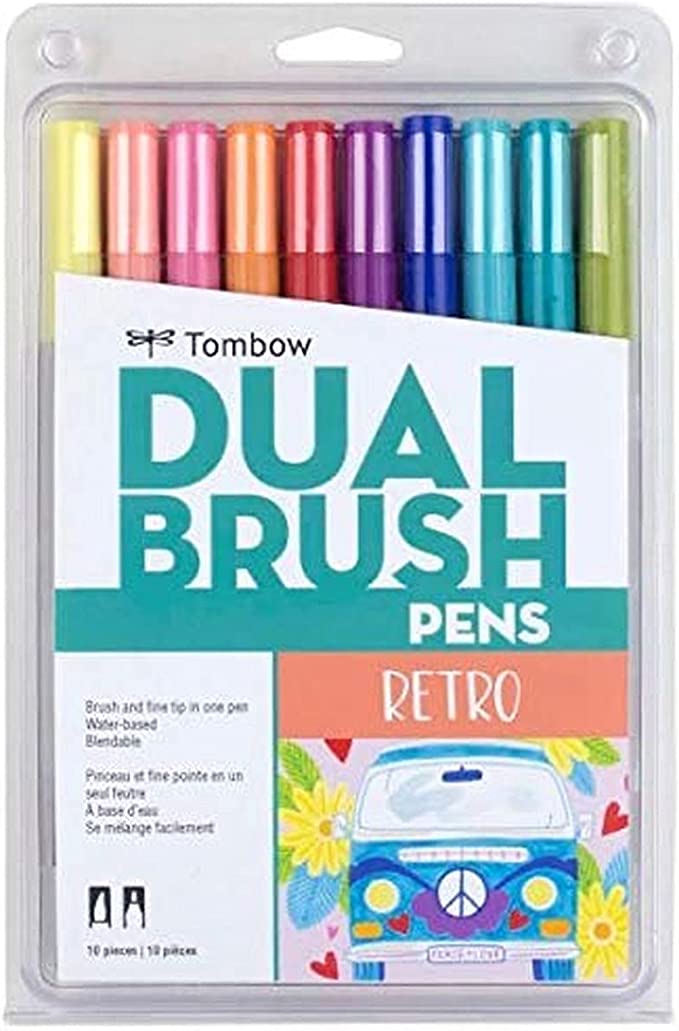 Dual Brush Pen Art Markers 6-Pack, Red Blendables