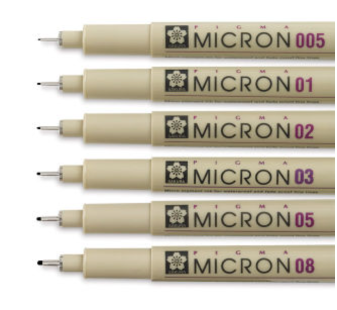 Pigment Liner Micron Pen Set Neelde Drawing Pen 005 01 02 03 04