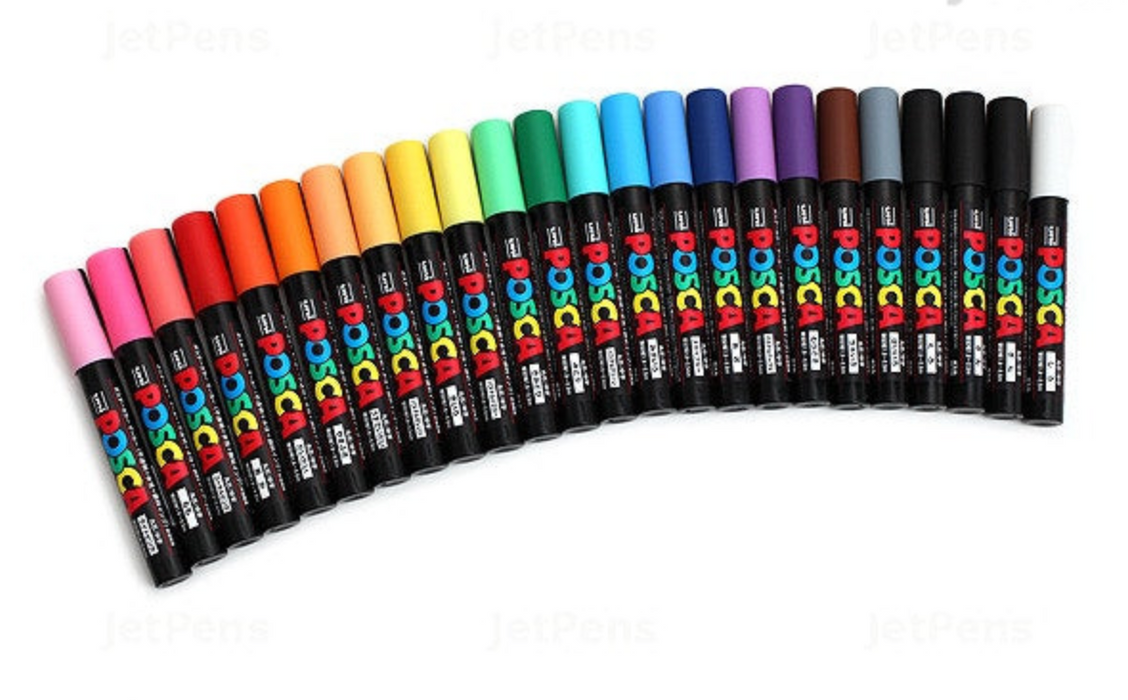 POSCA paint marker acrylic pc-5m rainbow assortment color acrylic art supplies
