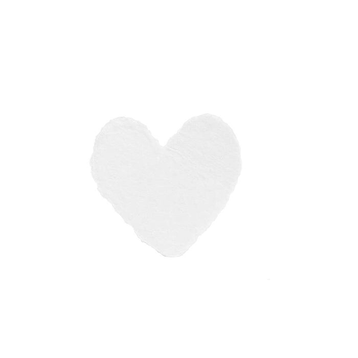 White Petite Handmade Paper Heart - Boxed