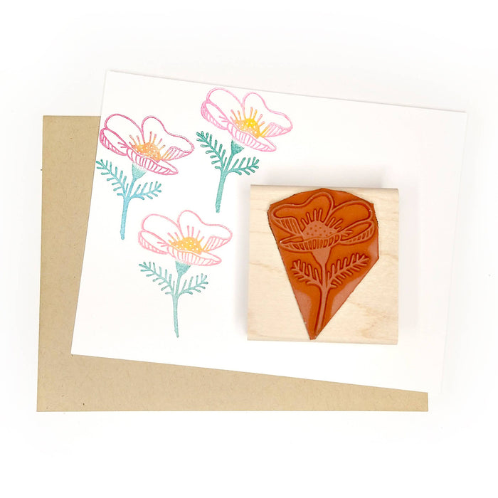 Floral Anemone Rubber Stamp