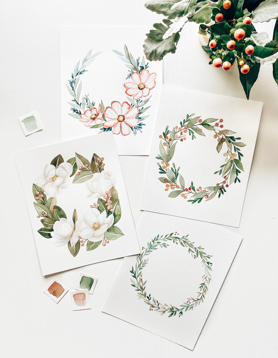 Floral Wreath Watercolor Kit